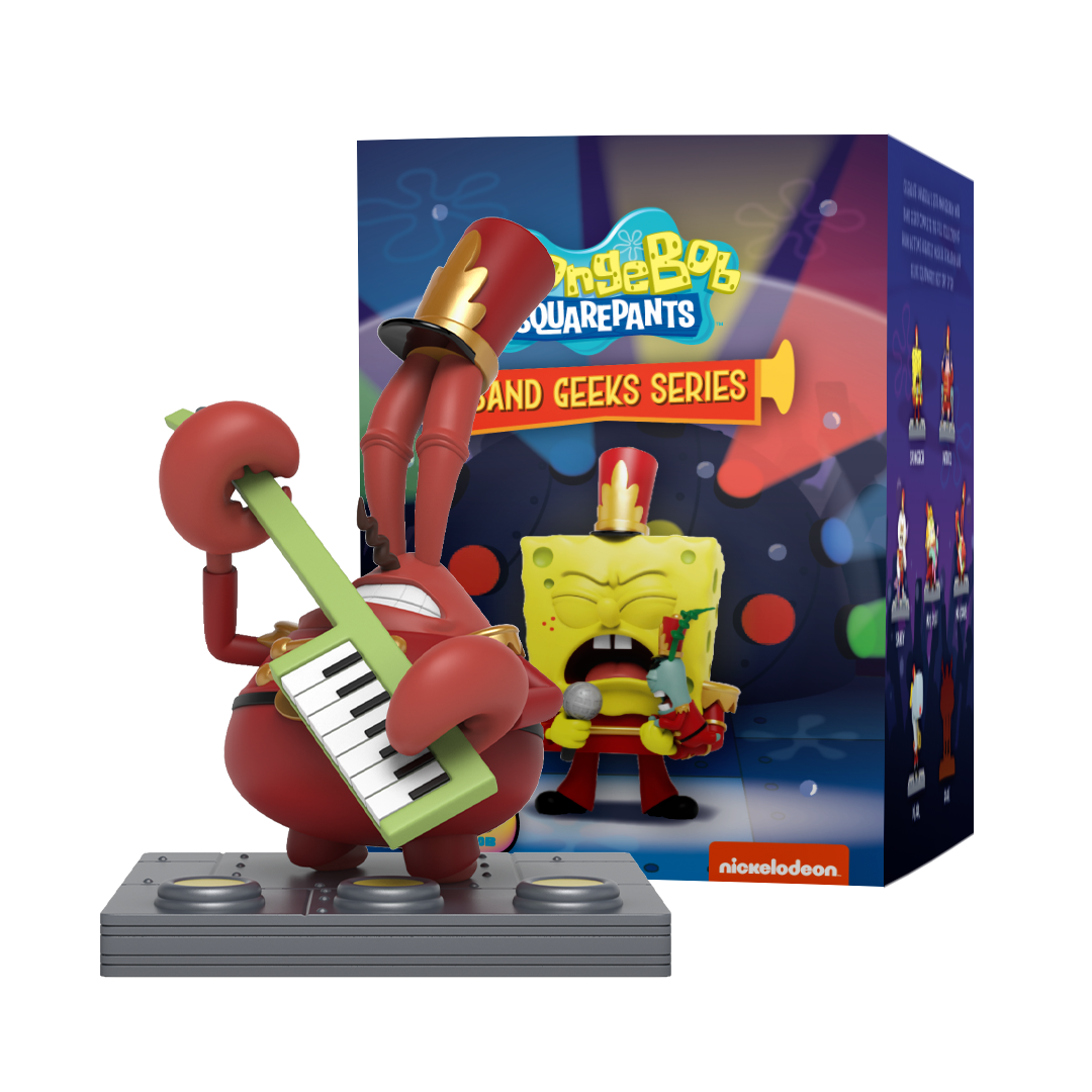 Trading the cash register for cymbals, Mr. Krabs keeps the beat with crustacean precision. Just don't ask for free!