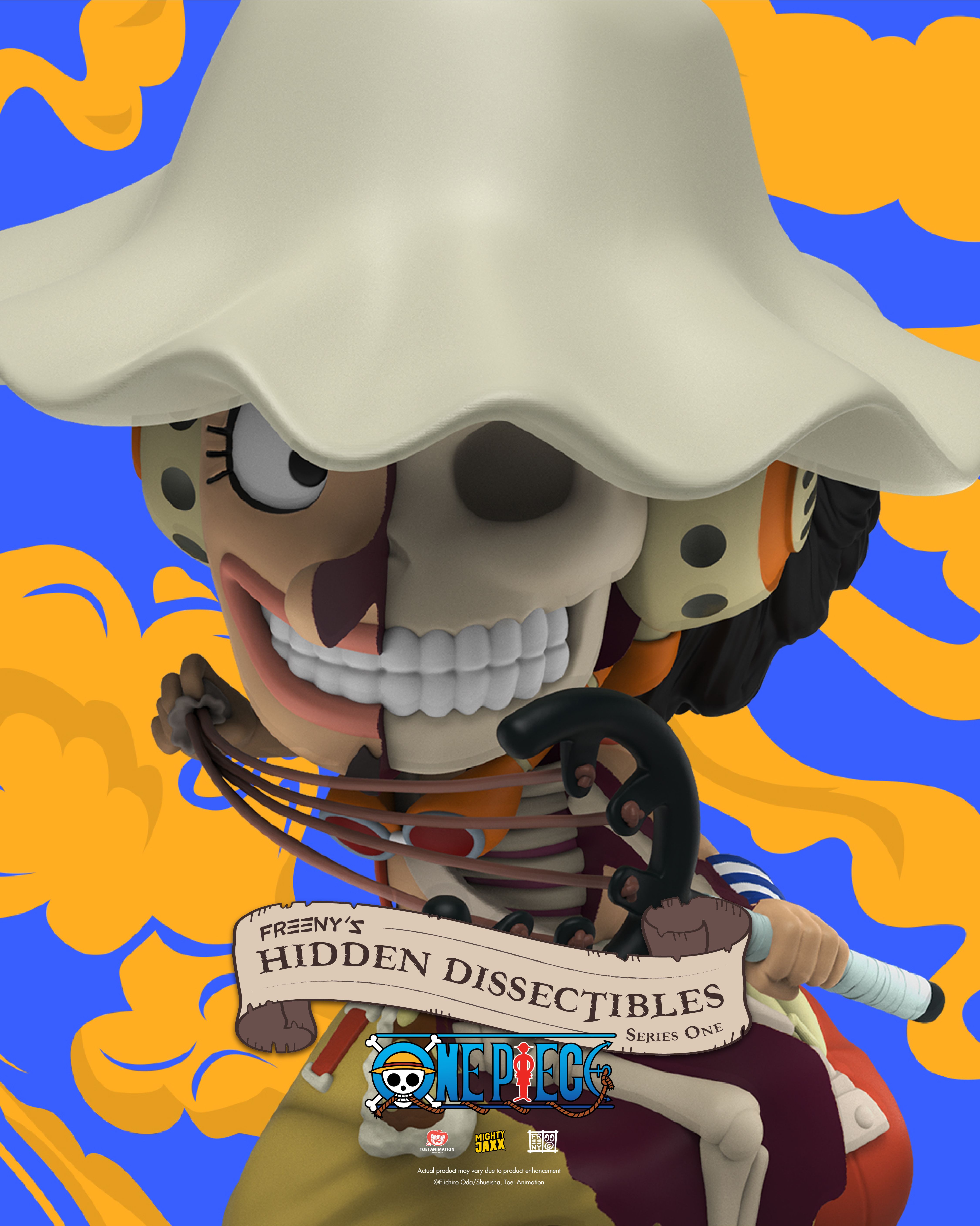 Usopp One Piece blind box collectible in Jason Freeny’s dissected style, playful pose with slingshot and confident grin.